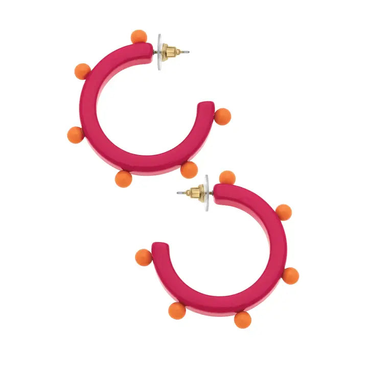 Olivia Studded Resin Hoop Earrings