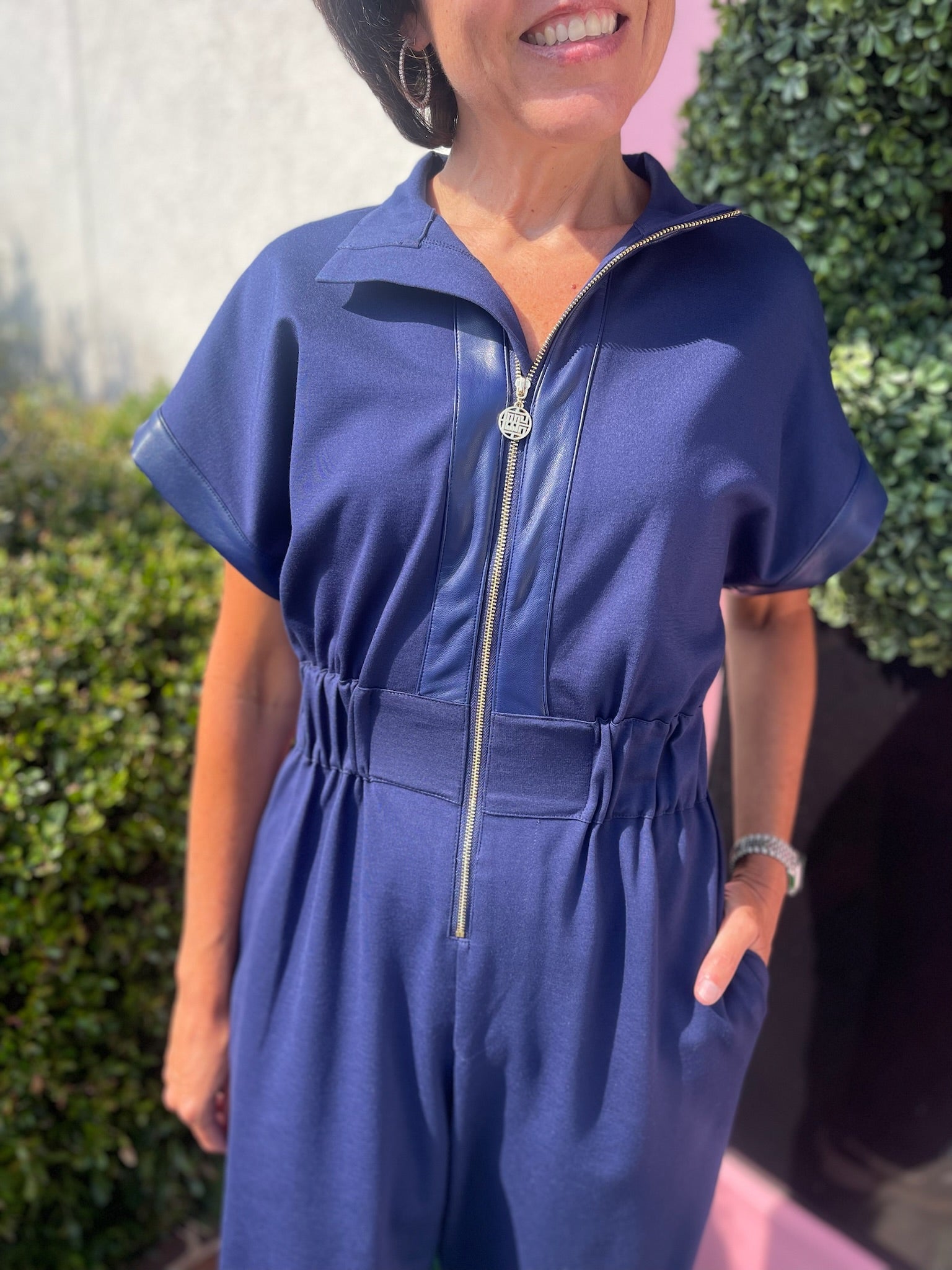 Poppy Jumpsuit in Navy by Emily McCarthy