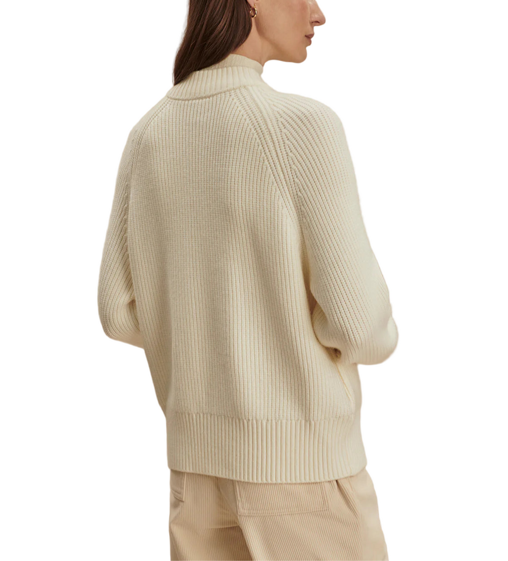 An elevated take on a classic jacket, the Milo is a versatile zip-through knit for fall and beyond. Cut to a relaxed fit with a crew neckline, raglan sleeves, and side seam pockets, the Milo is perfect for layering over thinner longsleeves or tees