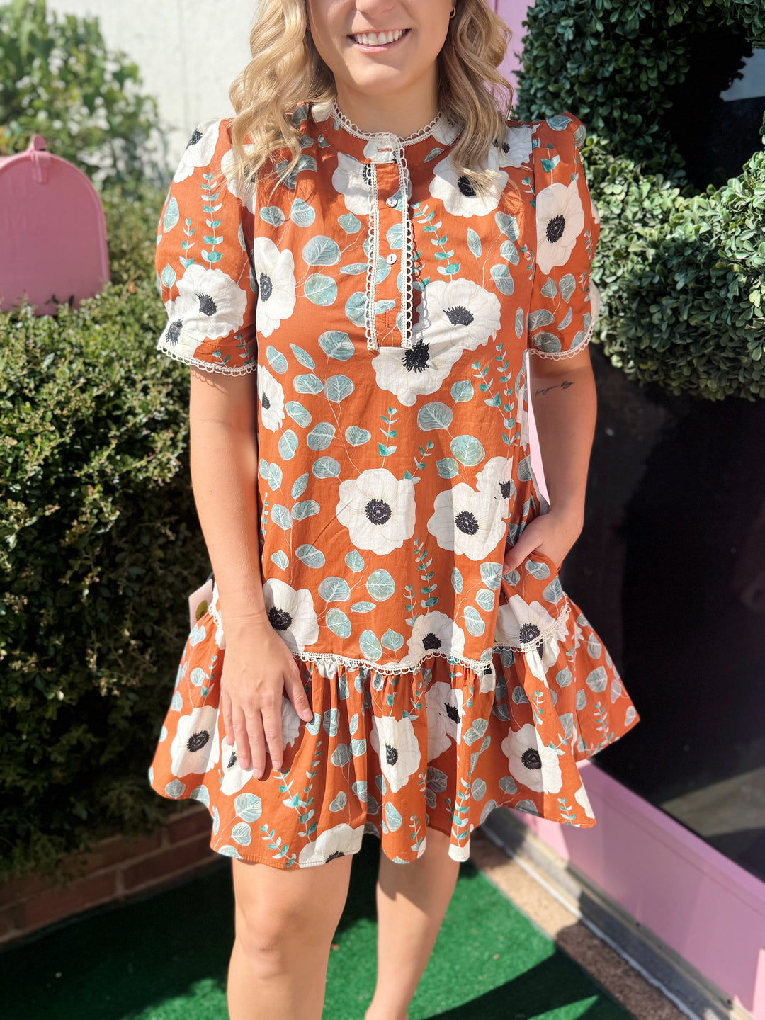 Meredith Floral Print Mini Dress