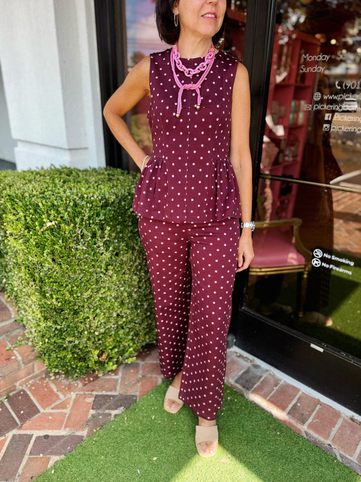 Piper Polka Dot Peplum Pant Set