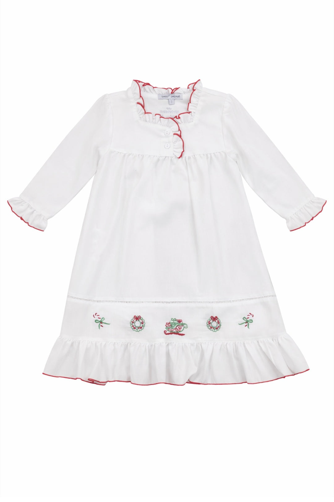 Embroidered Sleigh, Wreath &amp; Candy Cane Gown