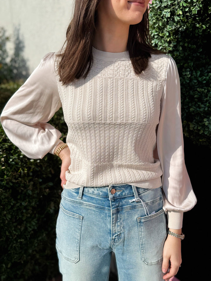 Mary Woven Long Sleeve Top