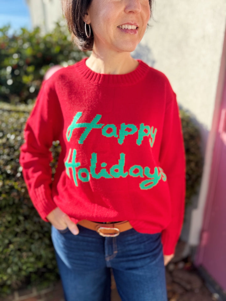 Happy Holidays Knit Sweater
