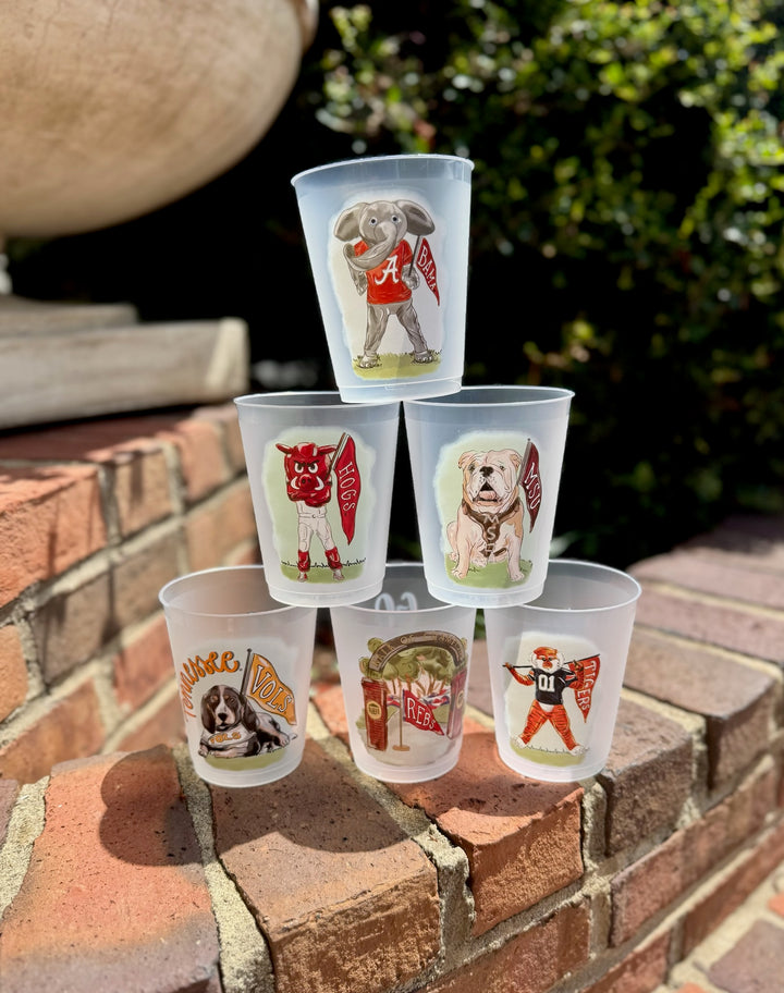 College Mascot Frosted Cups Set/8