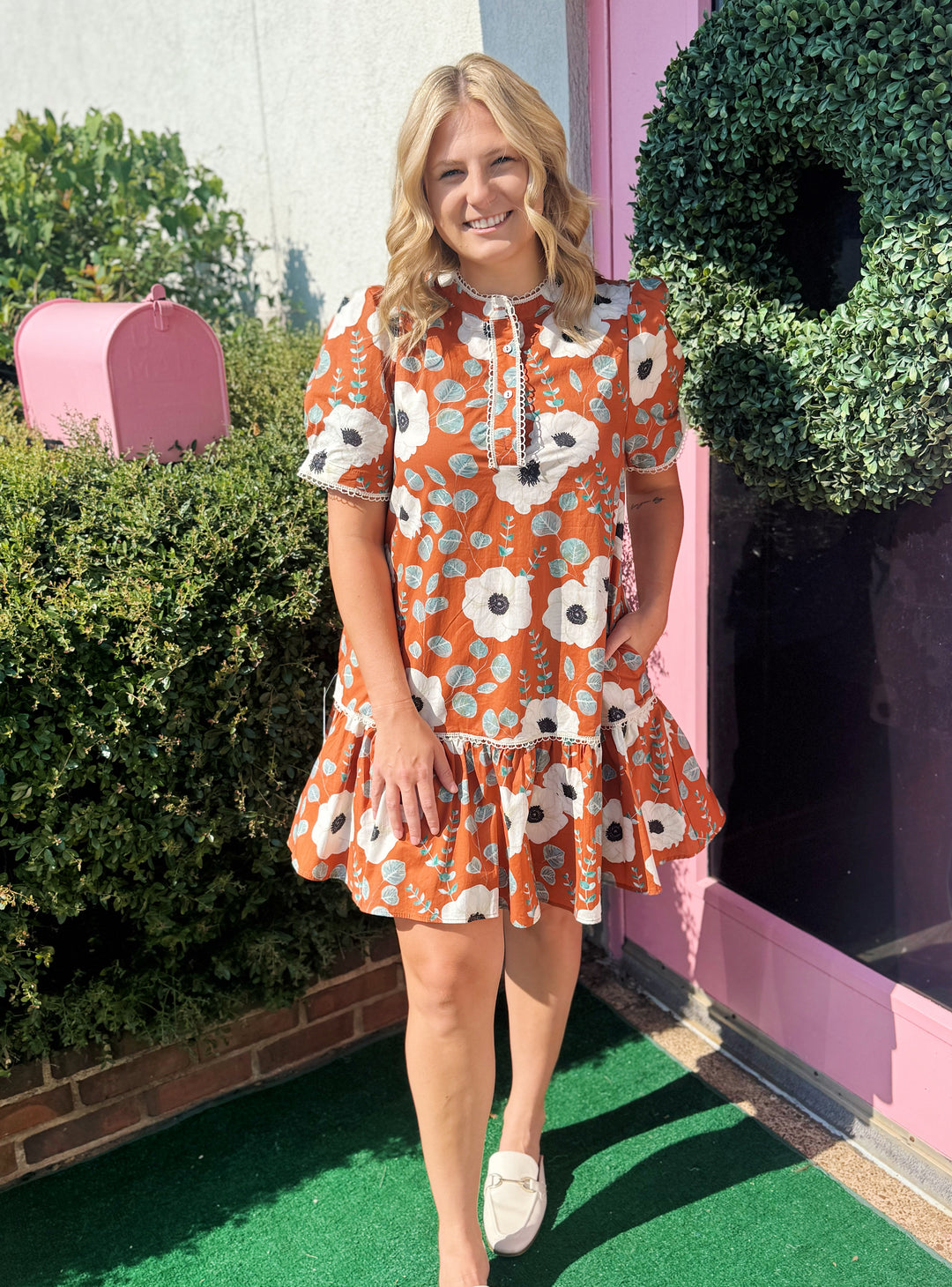 Meredith Floral Print Mini Dress