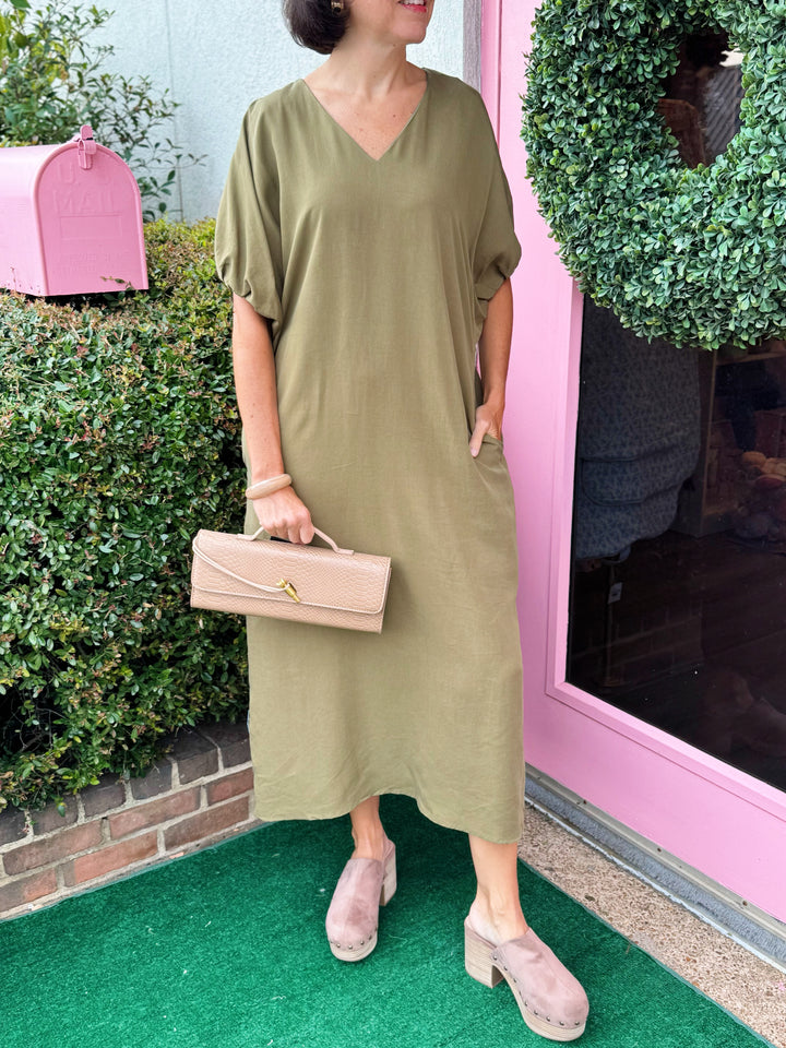 Ellie Puff Sleeve Midi Dress