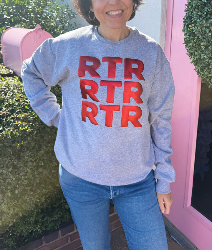 Collegiate Metallic Puff Letter Sweatshirt