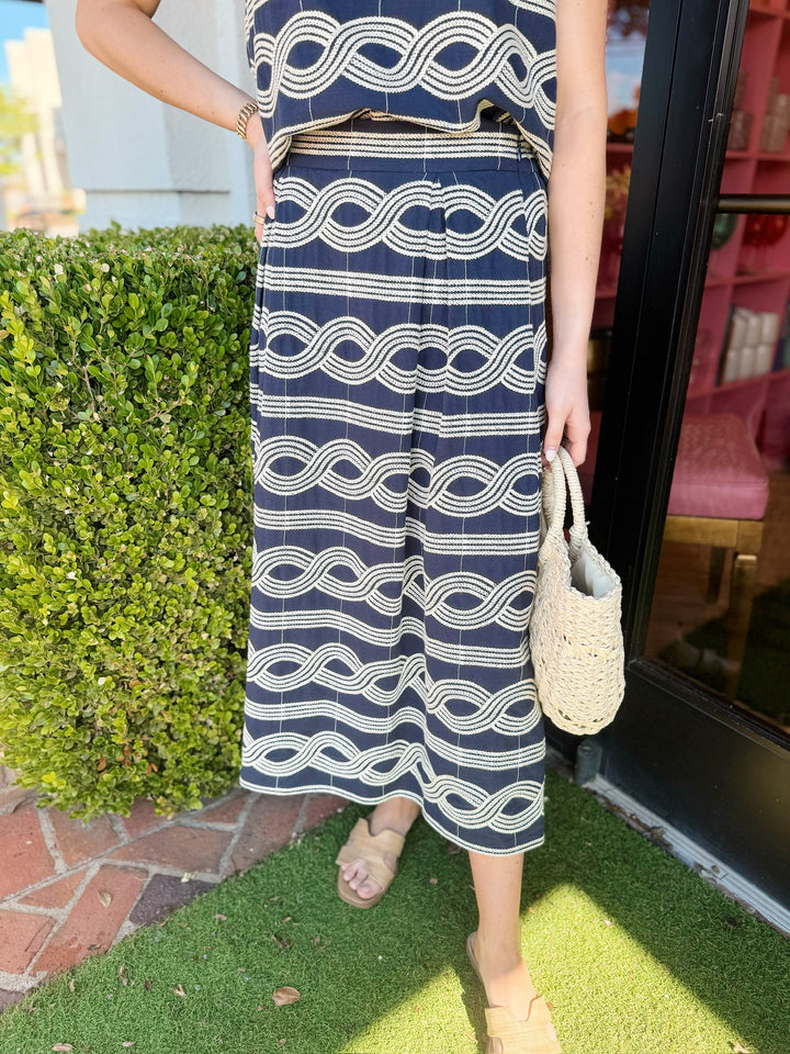 Bea Midi Skirt in Midnight Blue by Cartolina