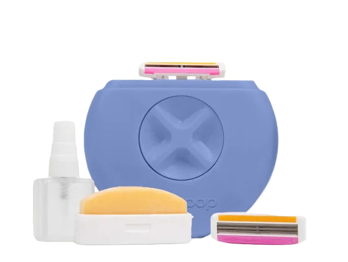 What is it? The world's first all-in-one portable razor. This TSA-approved, award-winning original packs everything you need to shave any time, anywhere: a refillable spray bottle, moisturizing bar, and two triple-blade, flex hinge razors for a clean, close shave. Glide on the Shea Butter-infused moisturizing bar pre- and post-shave for silky, soft-to-the-touch skin.