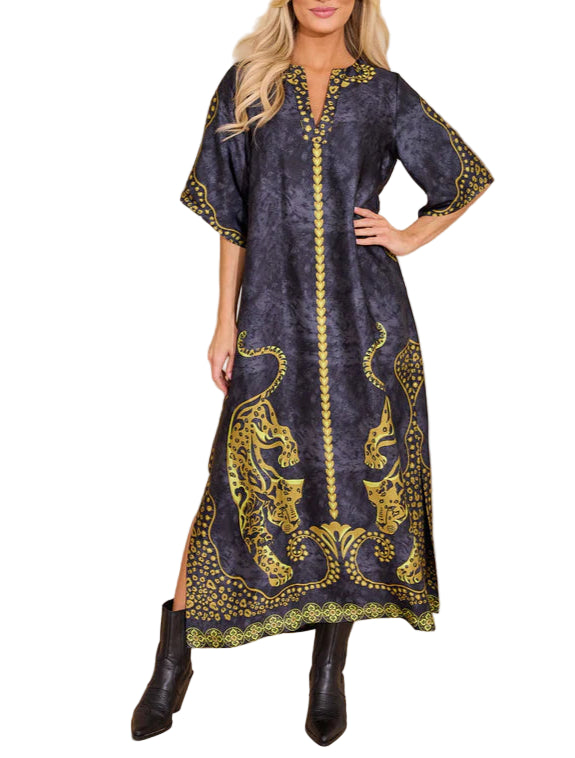 Delaney Dress in Pouncing Panther by Alden Adair
