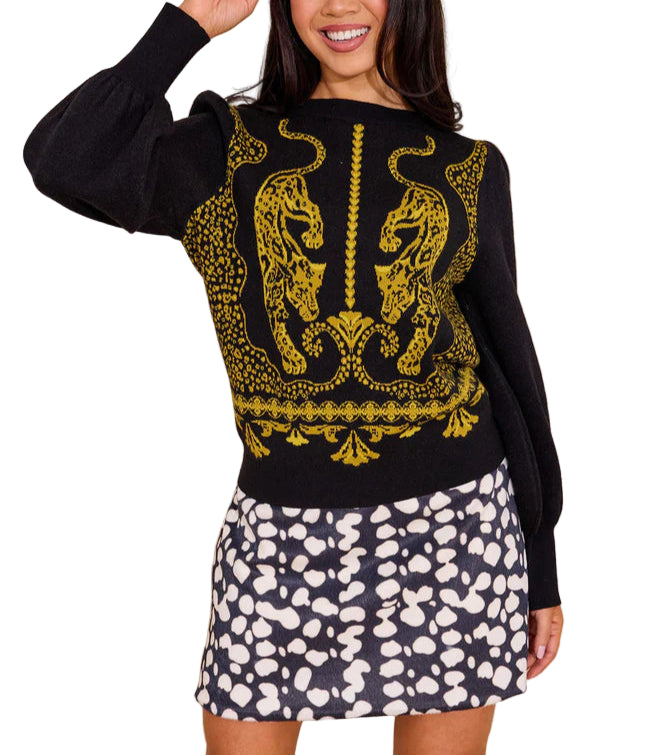 Lucie Sweater in Pouncing Panther by Alden Adair