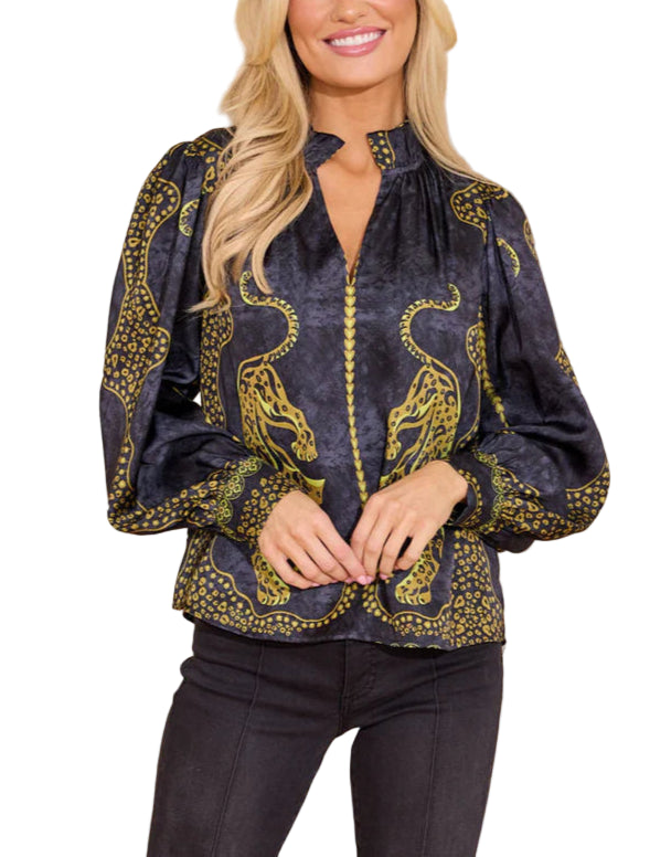 Pheobe Top in Pouncing Panther by Alden Adair