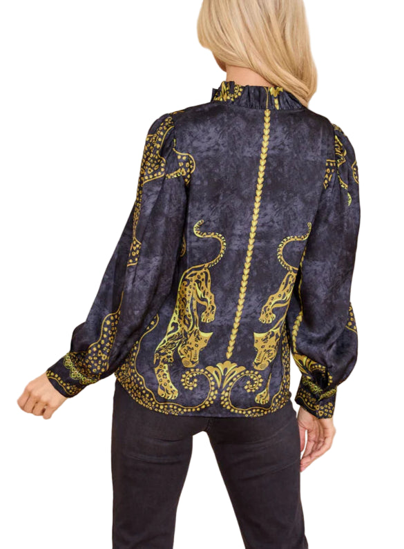 Pheobe Top in Pouncing Panther by Alden Adair
