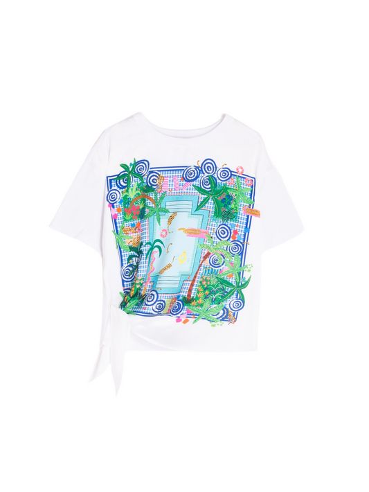 Keira T-Shirt in Piscina Print by Vilagallo