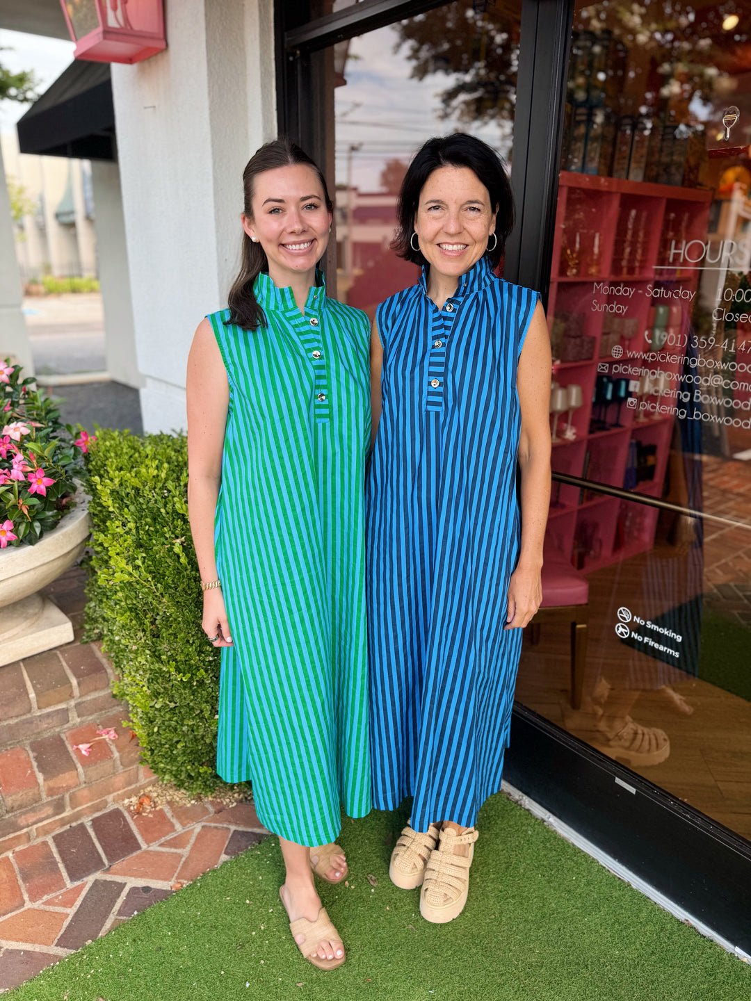 Bess Sleeveless Striped Midi Dress