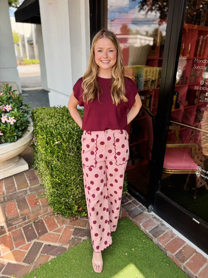 Mirabel Polka Dot Crop Pants