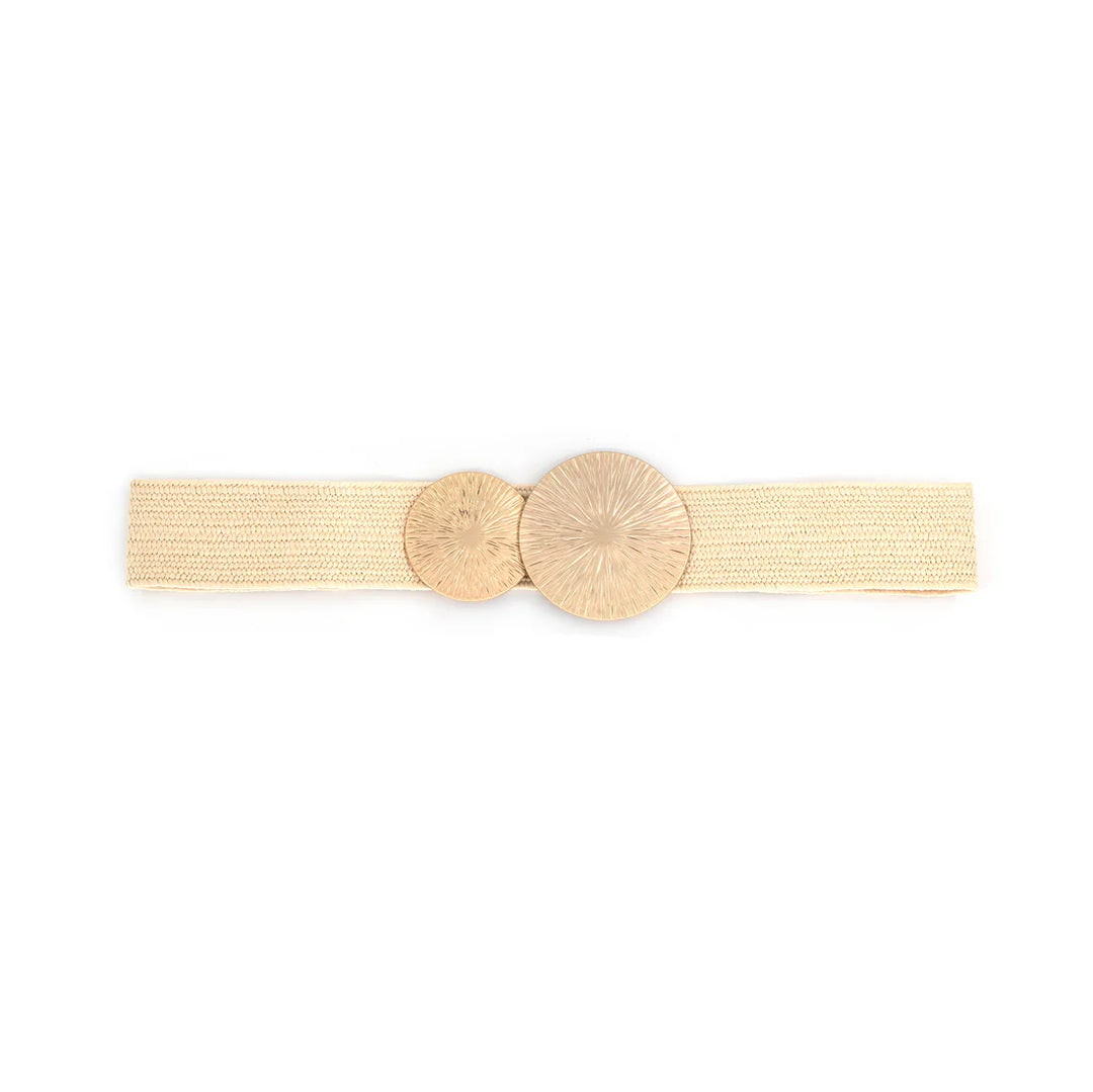 Elastic Belt with Gold Buckles