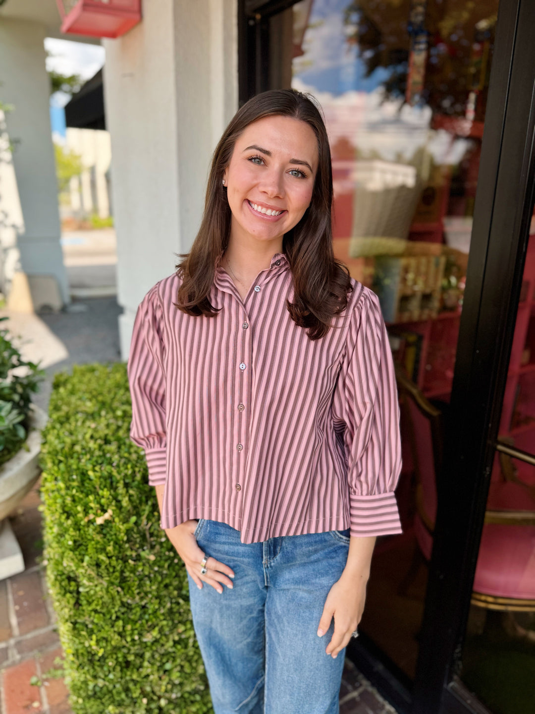 Blythe Striped Collared Top