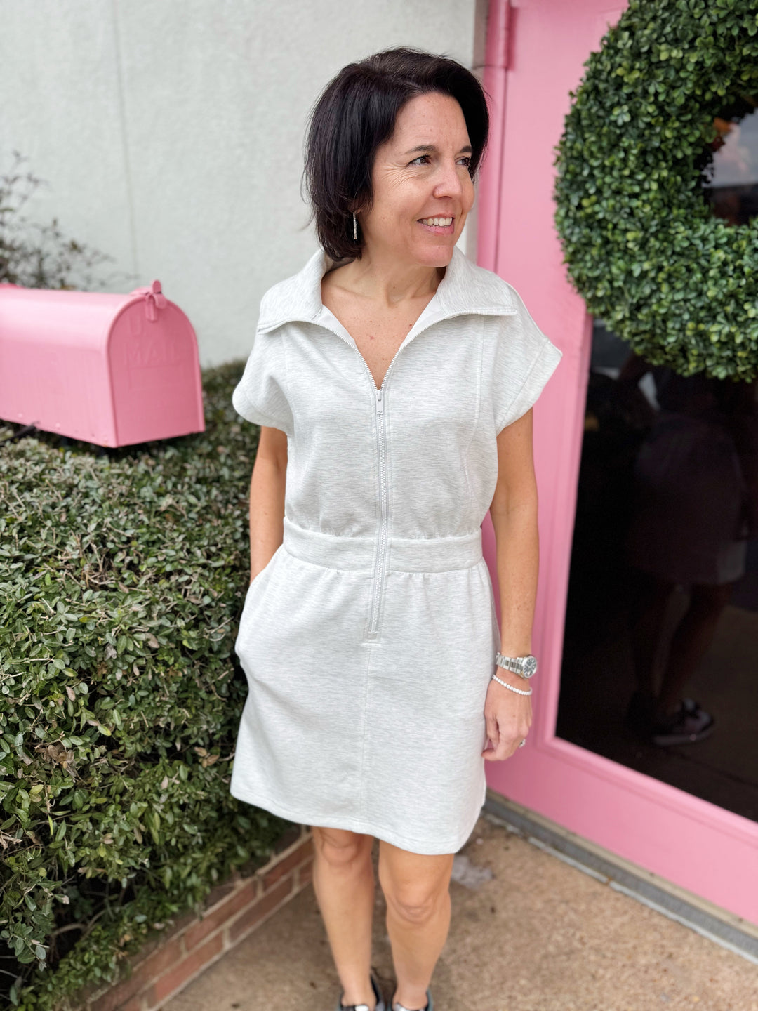 Modal Scuba Luxe Half Zip Mini Dress