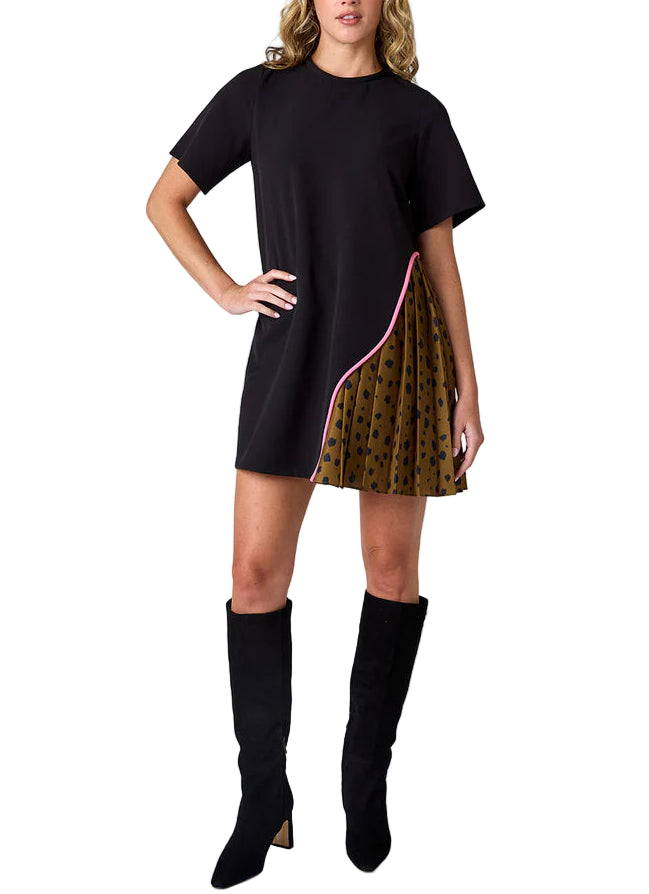 No holiday party is complete without the new Graham Dress! This chic shift silhouette features subtle bell sleeves and a pleated skirt for added flair. Style it with flats for an easy look or pair with tights and knee-high boots to turn heads all season long.

