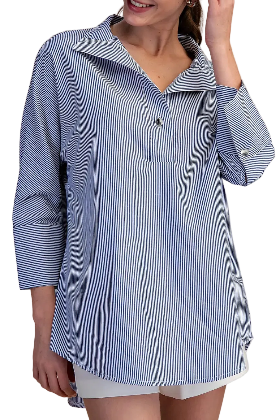 Barbara Stripe Shirt in Navy