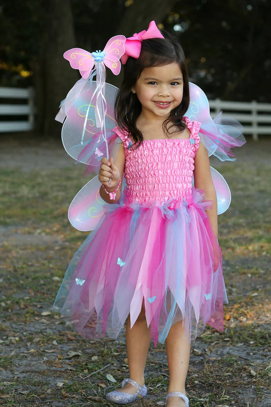 Butterfly Children's Dress with Wings & Wand