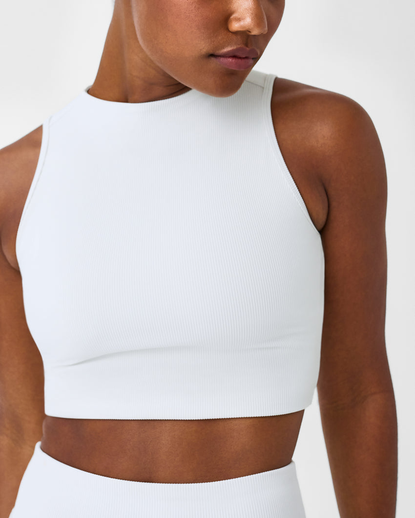 Contour Rib Mock Neck Crop Top by Spanx