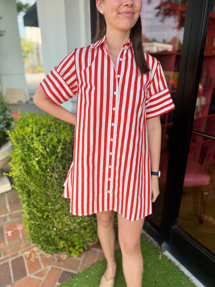 Dock Dress in Red Stripes
