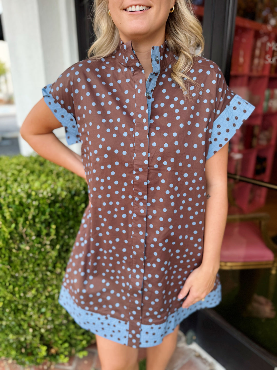 Celeste Polka Dot Mini Dress