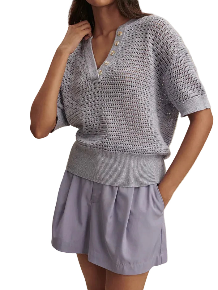 Callie Knit Top by Varley in Thistle Down Front