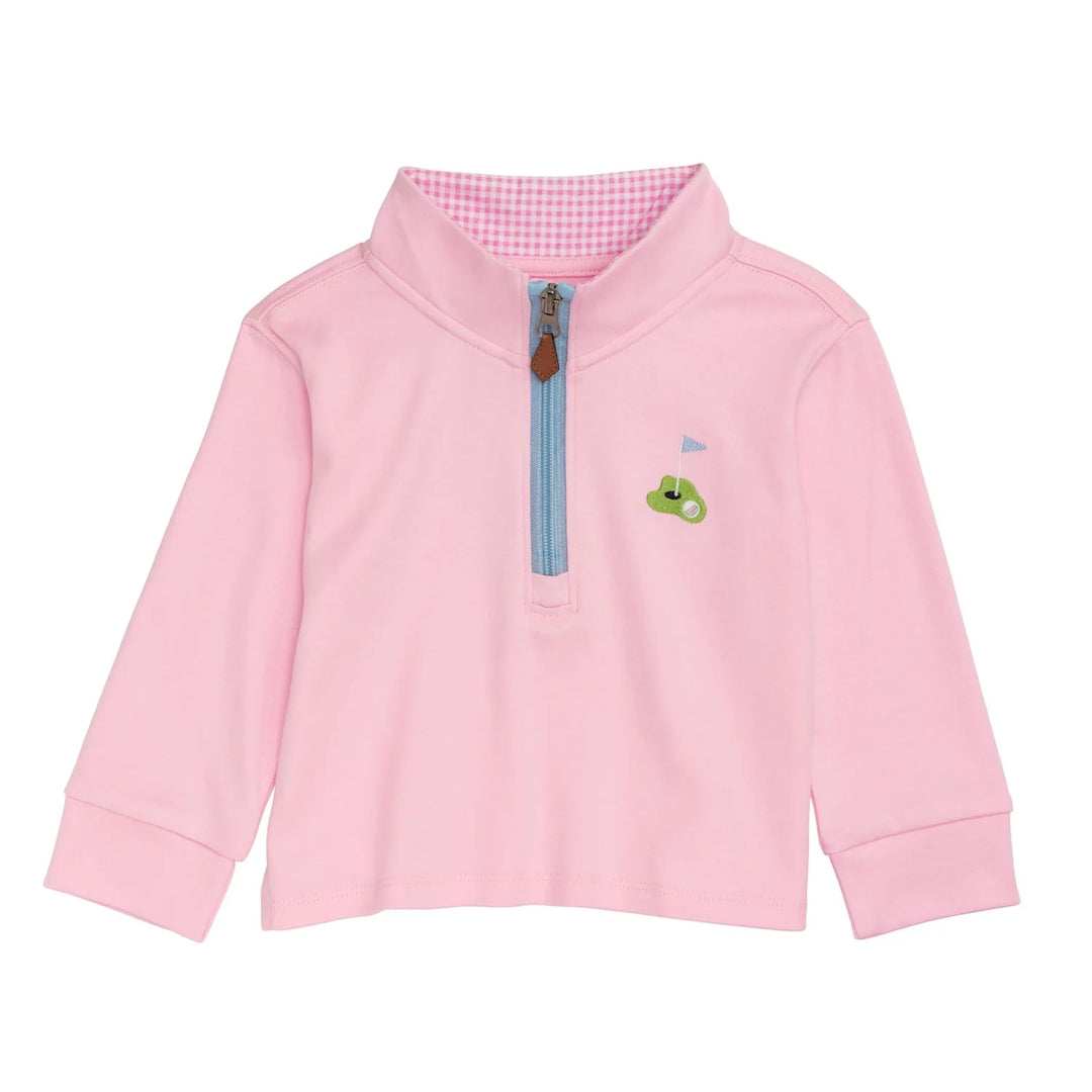 Pink children's sweatshirt with a small design on a white background