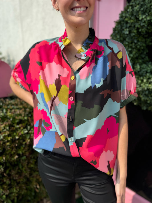 Britt Top in Painted Floral by Crosby