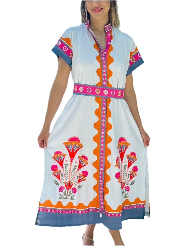 Sydney Shirtdress in Egyptian Lotus White Linen