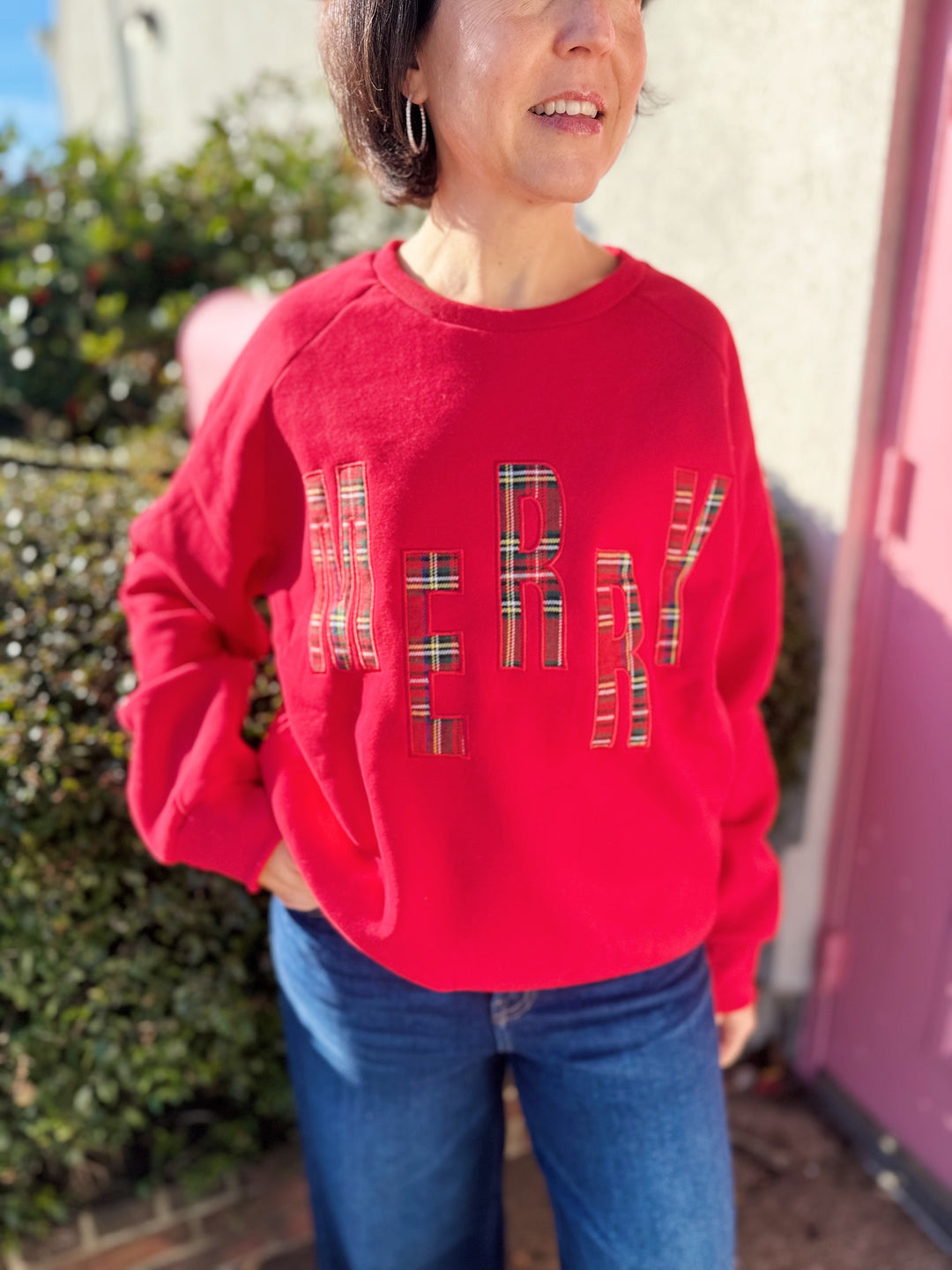 Plaid Merry Sweatshirt