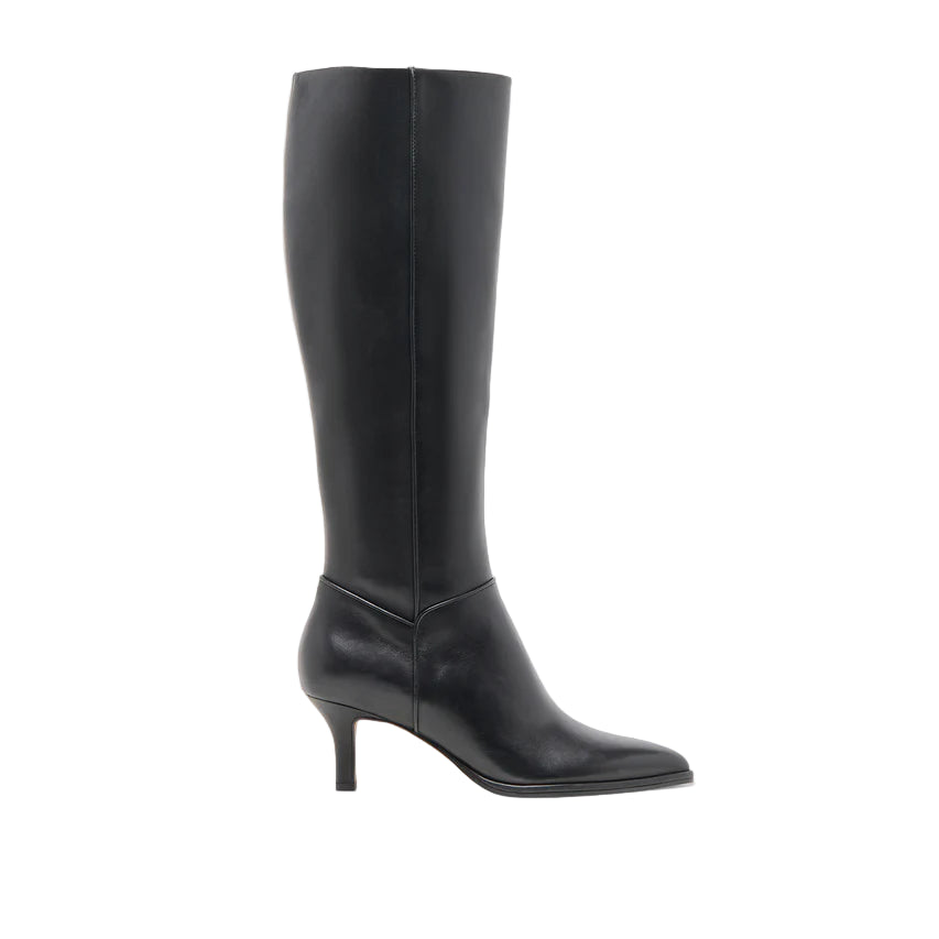 A sultry knee-high boot for nights out. ALDY’s kitten heel and pointed toe in leather or suede make the outfit. Her sleek silhouette and sustainable materials will make you feel so good on date night.

Leather Upper
Synthetic Outsole
Textile + Leather Sock
Water-based Leather Alternative Lining
16.5" Shaft Height
15.2" Leg Circumference
2.4" Heel Height