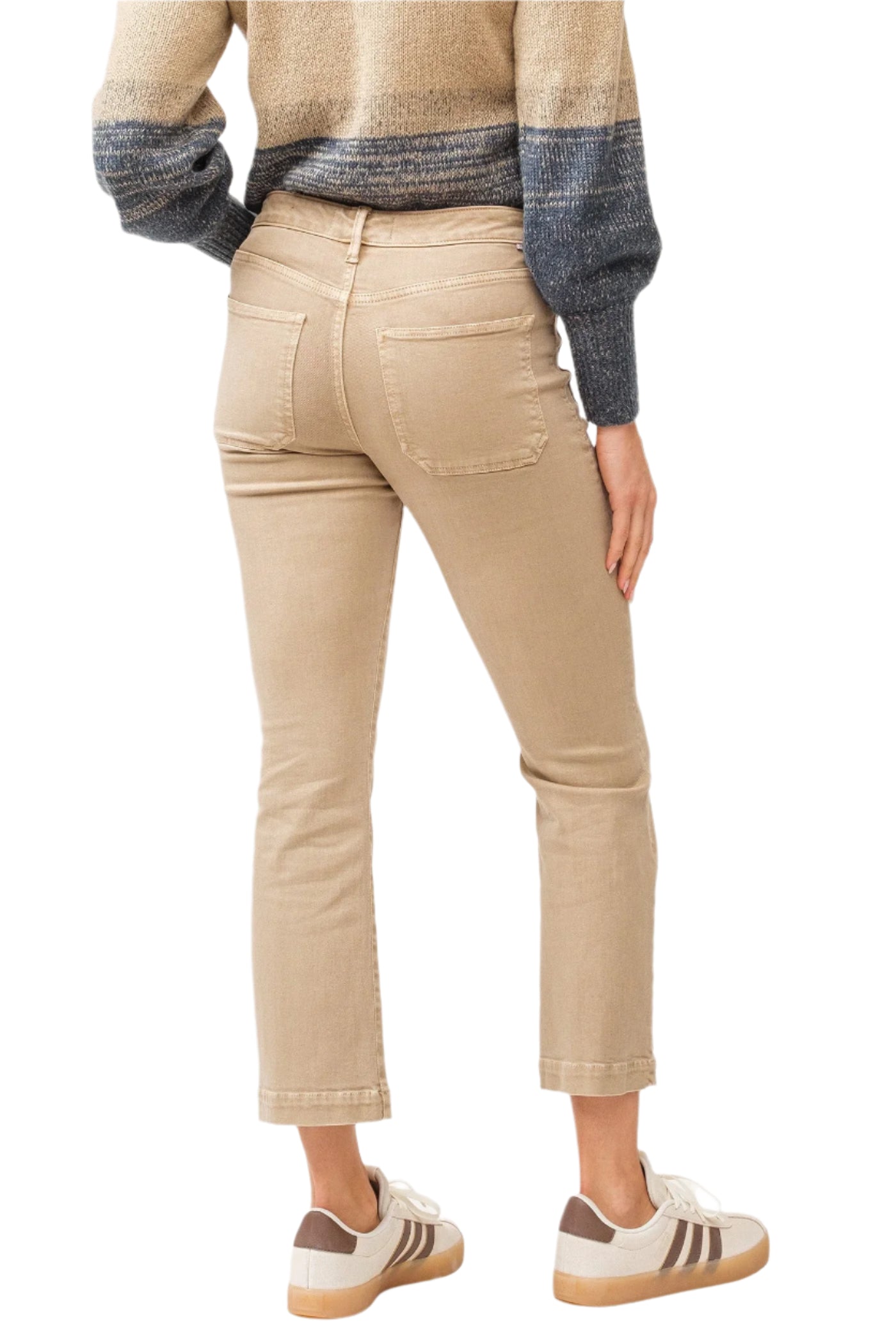 Jeanne Mid Rise Cropped Flare Jeans in Nomad by Dear John