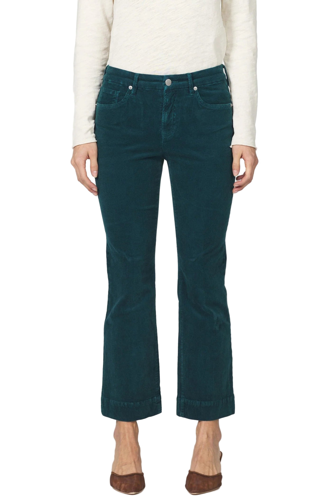 Jeanne mid rise clean hem pant that offers a sleek and sophisticated silhouette.

The corduroy provide a perfect blend of fashion and comfort, allowing for easy movement and versatility.

Ideal for seasonal occasion, the timeless details is a reliable addition and understated elegance.