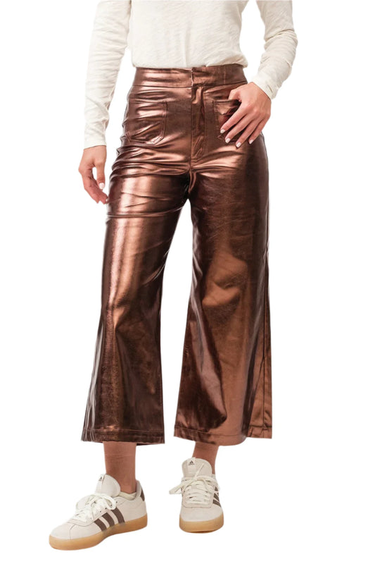 Audrey Wide Leg Pant in Rust Copper by Dear John