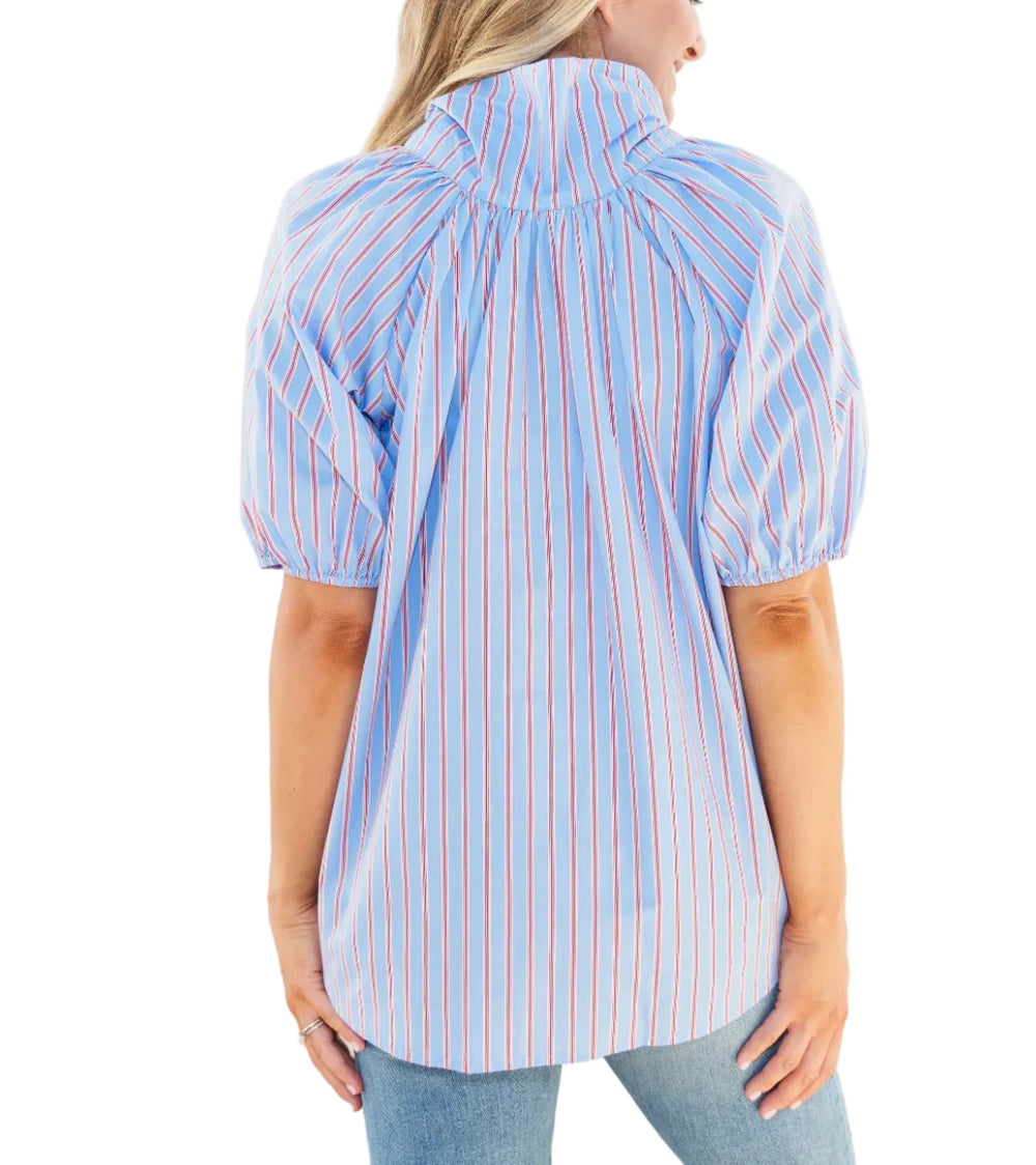 Ryan Bow Top
The Ryan Bow Top is a chic and versatile take on the classic pussy-bow blouse. The statement bow can be worn in the front or tied in the back, giving you two polished looks in one. Designed with a longer length for added coverage, it looks effortlessly stylish worn loose, paired with a slim pant, or finished with an easy front tuck.