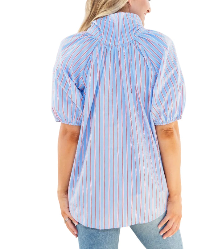 Ryan Bow Top
The Ryan Bow Top is a chic and versatile take on the classic pussy-bow blouse. The statement bow can be worn in the front or tied in the back, giving you two polished looks in one. Designed with a longer length for added coverage, it looks effortlessly stylish worn loose, paired with a slim pant, or finished with an easy front tuck.