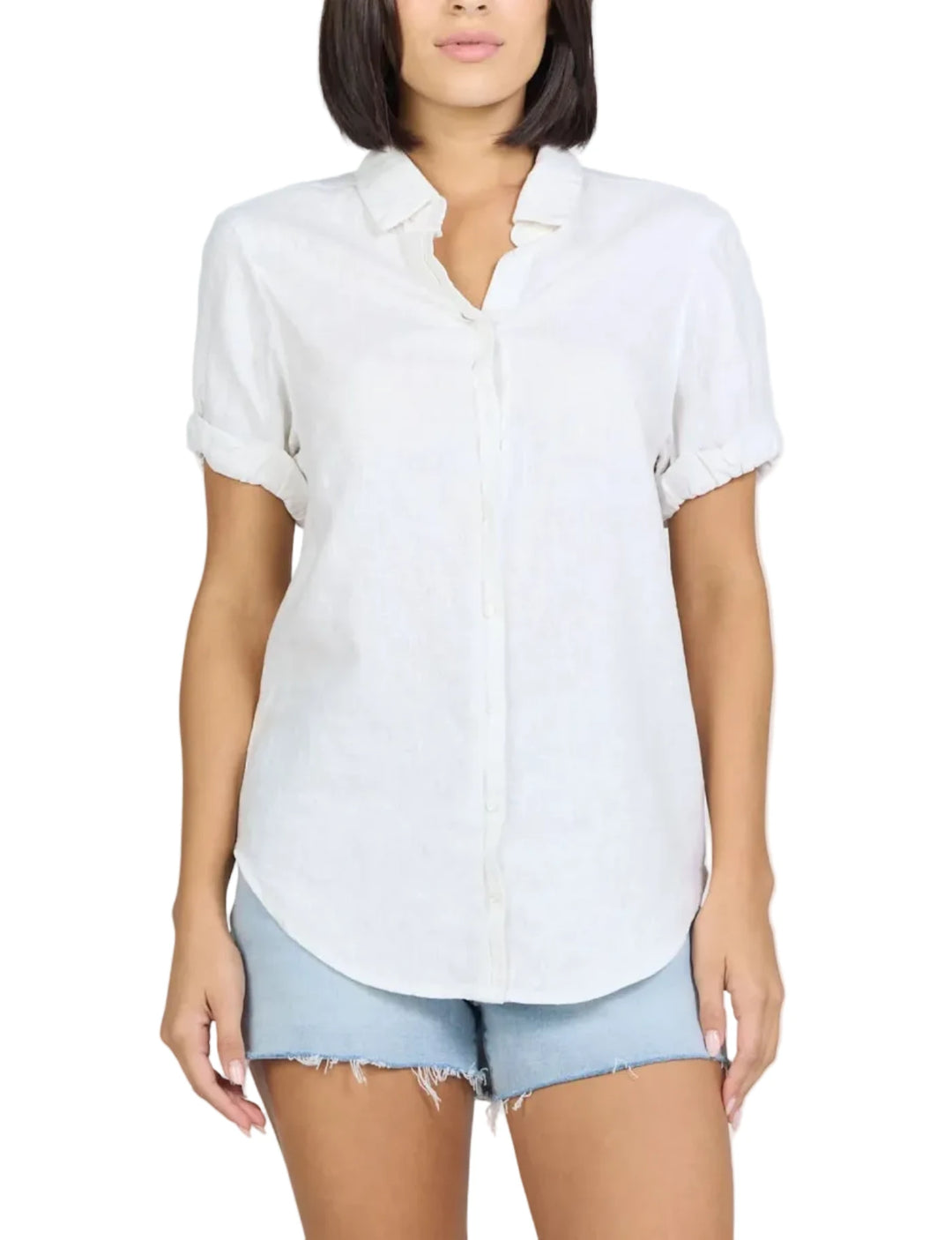 This garment washed short sleeve relaxed fit shirt is designed for comfort and ease with its rolled sleeves and exposed placket button-up collar.

Made from a breathable blend of woven fabrics, this skyway shirt offers a relaxed fit ideal for any occasion.

Perfectly versatile, it can be a staple in your top market collection and is also ideal for those seeking tops online or tops near me.

Its classic style and blue base color make it a go-to piece, merging quality with effortless style.

MATERIALS &amp; CARE
