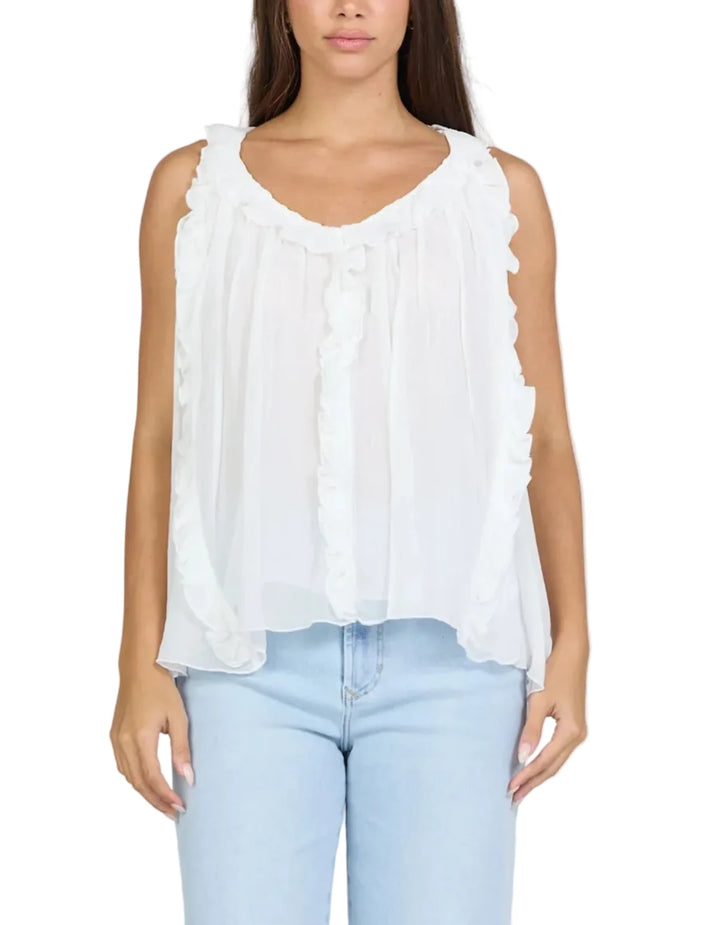 Renata Ruffle Scoop Neck Top by Dear John