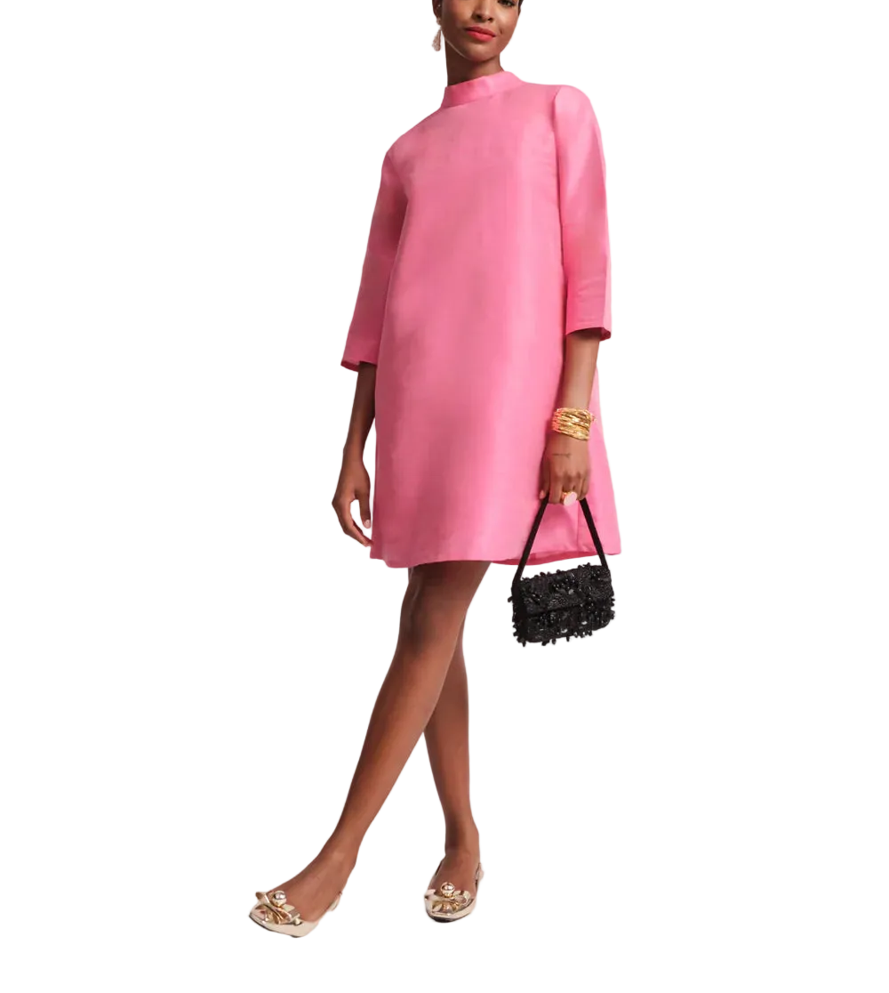 Let us introduce you to the dashing Diplomat Mini. With its enduring allure of bows and pleats cascading down the silhouette, this mini dress will be a wardrobe hero for years to come. Its unabashedly feminine design will leave you resplendent in its style. Flirty mini dress with a sleek mock neckline for a polished look  