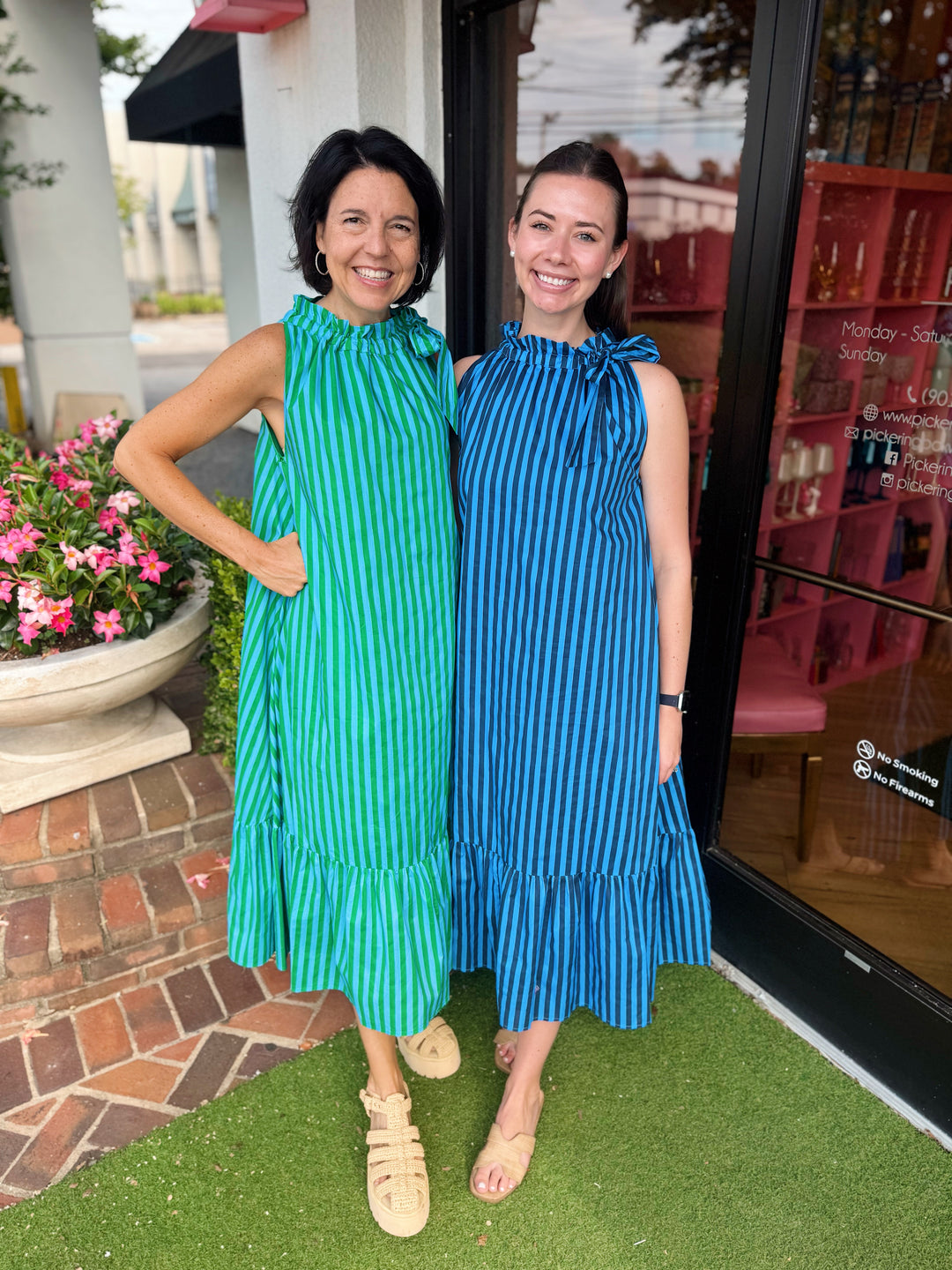 Marisa Striped Midi Sleeveless Dress