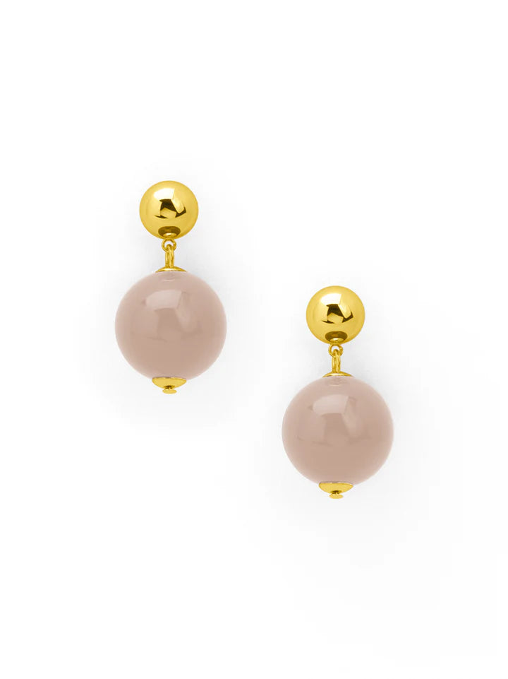 Drop earring featuring an oversized resin bead embellished by gold post.
