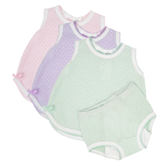 Sleeveless Knit Diaper Set by Paty