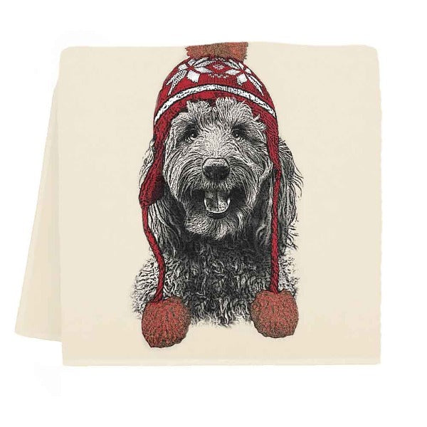 Pet Santa Hat Tea Towel