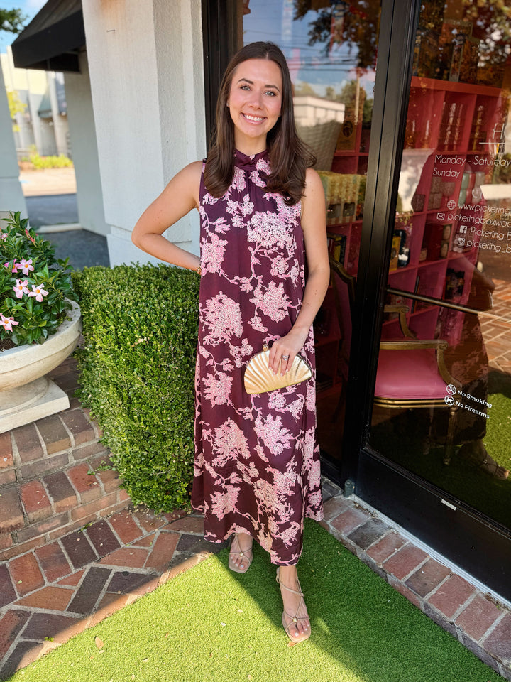 Leah Floral Sleeveless Midi Dress