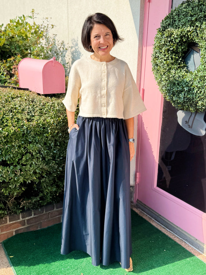 Cotton Sateen Maxi Skirt